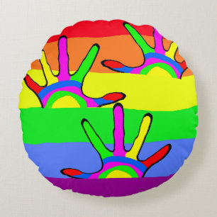 Rainbow LGBT amour Coussin rond
