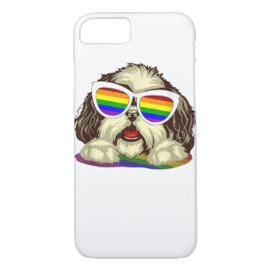 Rainbow LGBT Flag Gay Pride Shih Tzu Dog Copy Case-Mate iPhone Case