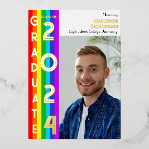Rainbow LGBT Graduation Party Photo Gold