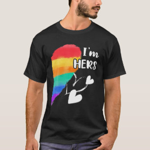 Rainbow LGBT Heart I'm Hers For Couples Gay, Lesbi T-Shirt