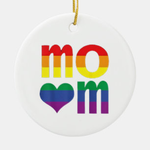 Rainbow LGBT Pride Month Mother's Day LGBT Ceramic Ornament