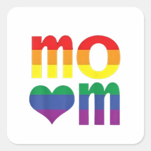Rainbow LGBT Pride Month Mother's Day LGBT Square Sticker