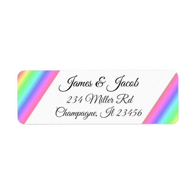 Rainbow LGBT Pride Script Return Address Labels (Front)