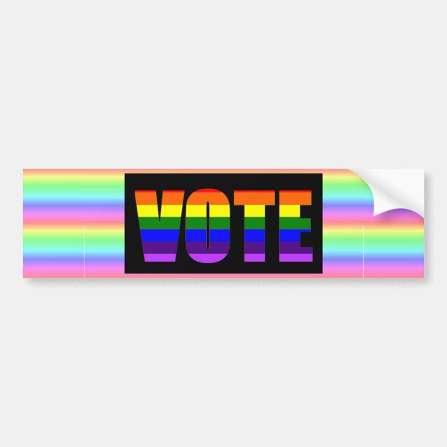 Rainbow LGBT Vote Bumper Sticker (Front)