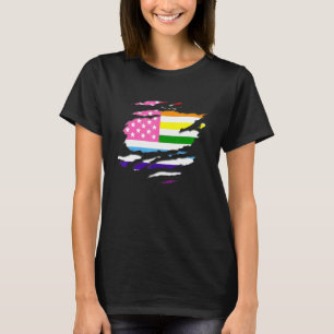 Rainbow Lgbtq American Flag 4th Of July Patriotic  T-Shirt