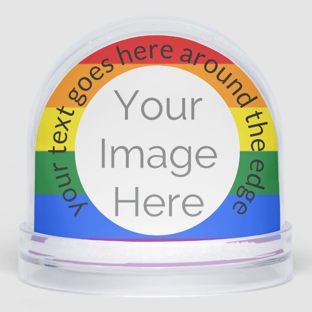 rainbow lgbtq Custom Photo Snow Globe Gift (Front)