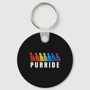 Rainbow Lgbtq Gay Pride Month Purride Cats Keychain
