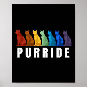 Rainbow Lgbtq Gay Pride Month Purride Cats  Poster