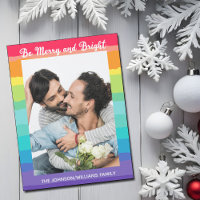 Rainbow LGBTQ photo jolie carte de Noël magnétique