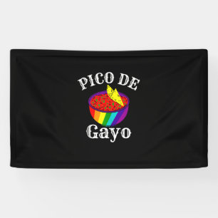 Rainbow LGBTQ Pico De Gayo Gay Pride Flag Salsa Me Banner