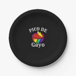 Rainbow LGBTQ Pico De Gayo Gay Pride Flag Salsa Me Paper Plate