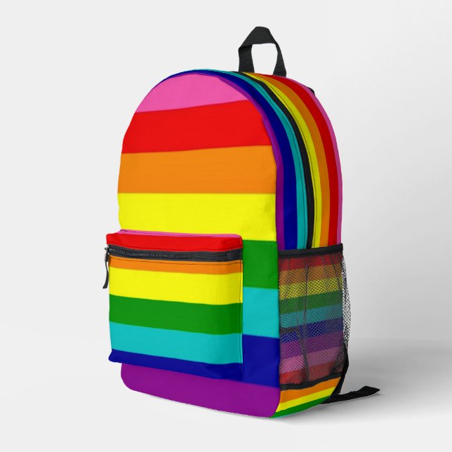 Rainbow LGBTQ Pride Colourful School Bag (Back Corner Right)