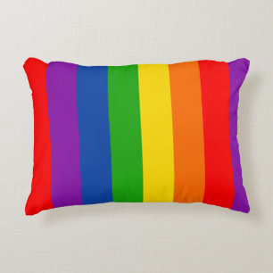Rainbow LGBTQ+ Pride Flag, Gay Pride Colours Accent Pillow