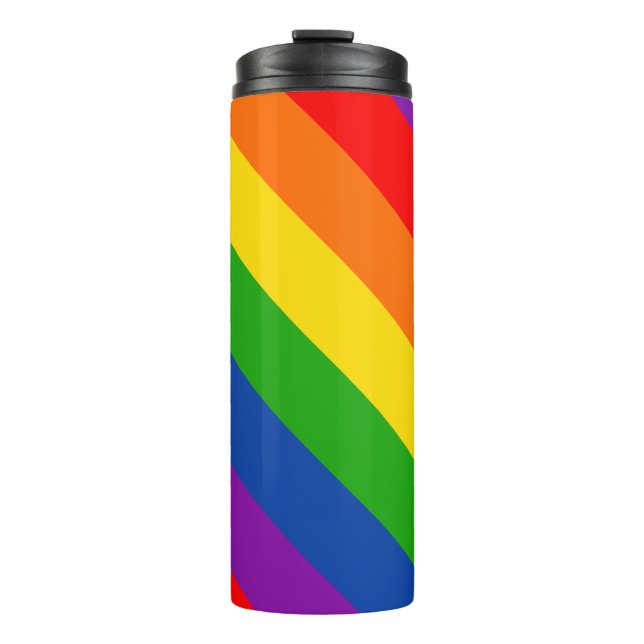 Rainbow LGBTQ+ Pride Flag, Gay Pride Colours Thermal Tumbler (Front)