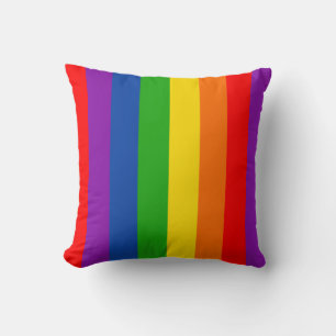 Rainbow LGBTQ+ Pride Flag, Gay Pride Colours Throw Pillow