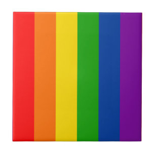 Rainbow LGBTQ+ Pride Flag, Gay Pride Colours Tile