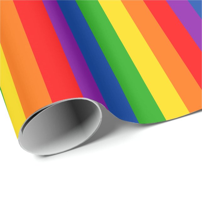 Rainbow LGBTQ+ Pride Flag, Gay Pride Colours Wrapping Paper (Roll Corner)