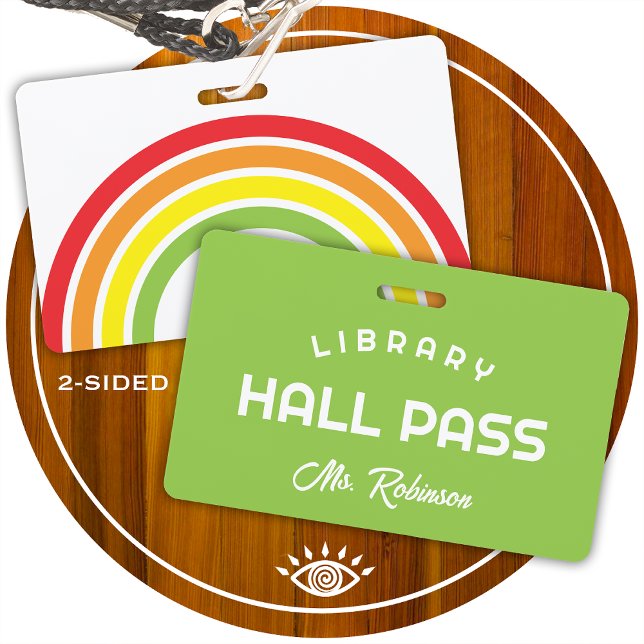 rainbow library pass for school classroom badge (Creator Uploaded)