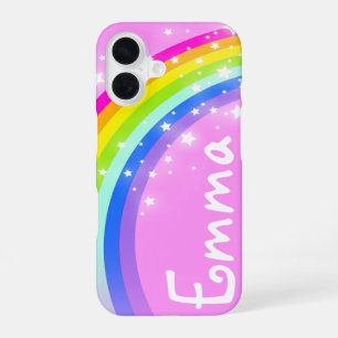 Rainbow light pink add your name phone case