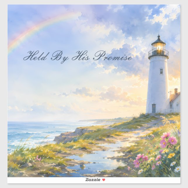 Rainbow Lighthouse Coastal Watercolor (Sheet)