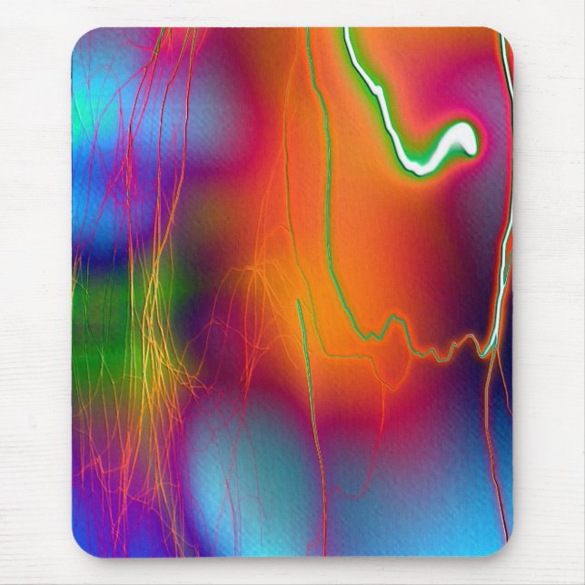 rainbow lightning mouse pad (Front)