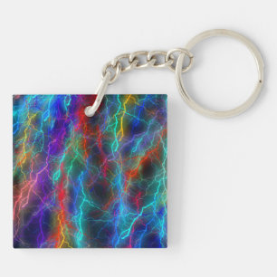 Rainbow Lightning Storm Keychain
