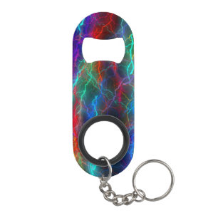 Rainbow Lightning Storm Keychain Bottle Opener