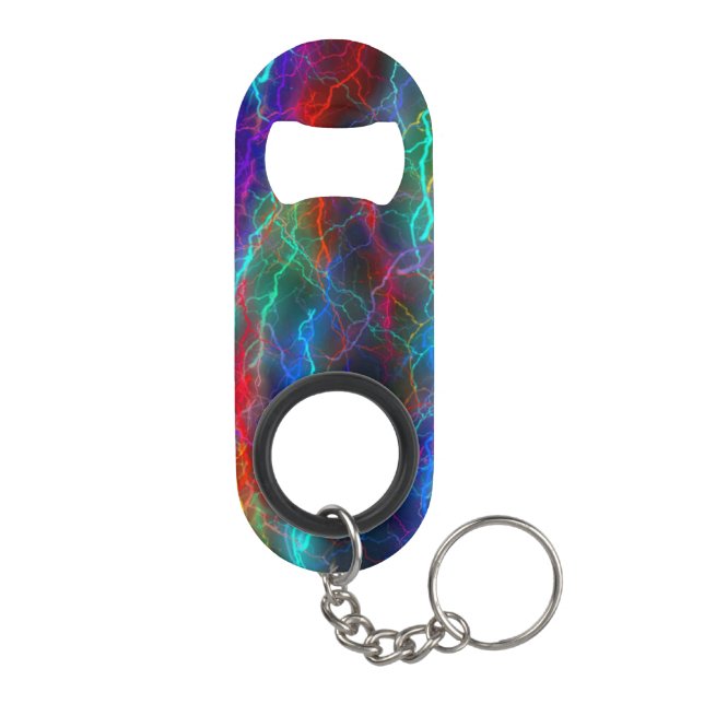 Rainbow Lightning Storm Keychain Bottle Opener (Back)