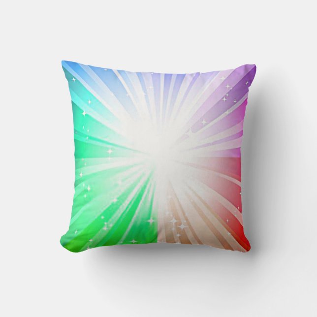 Rainbow lights throw pillow. throw pillow (Front)