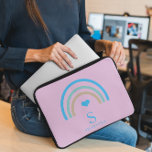 Rainbow Lilac Monogram Laptop Sleeve<br><div class="desc">Rainbow Lilac Monogram Laptop Sleeve Protect your laptop with this rainbow, pale purple background and beige font laptop sleeve. Easily personalize it with your own name ( or any other name) by click on "PERSONALIZE THIS TEMPLATE" button. This laptop sleeve is for those who want to protect the laptop with...</div>