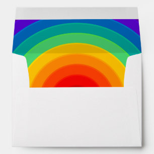 Rainbow Lined Envelope With Return Address