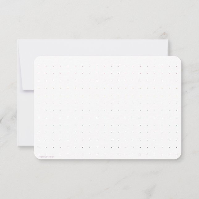 Rainbow Lined Flat Card with Dot Grid (Back)