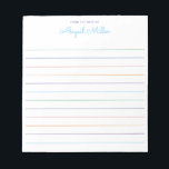 Rainbow Lined Personalized  Notepad<br><div class="desc">Add  your text using the template form.</div>