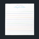Rainbow Lined Personalized Notepad<br><div class="desc">Add your text using the template form.</div>