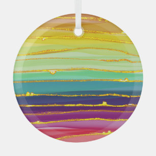 Rainbow lines: abstract luxury composition. glass ornament