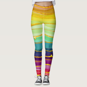 Rainbow lines: abstract luxury composition. leggings