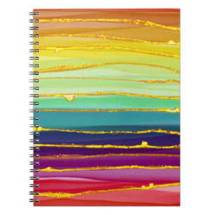Rainbow lines: abstract luxury composition. notebook