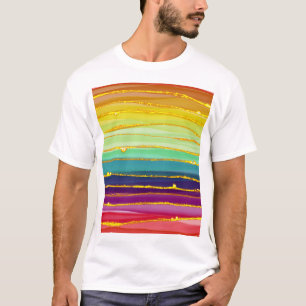 Rainbow lines: abstract luxury composition. T-Shirt