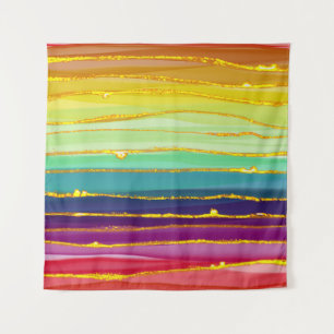 Rainbow lines: abstract luxury composition. tapestry