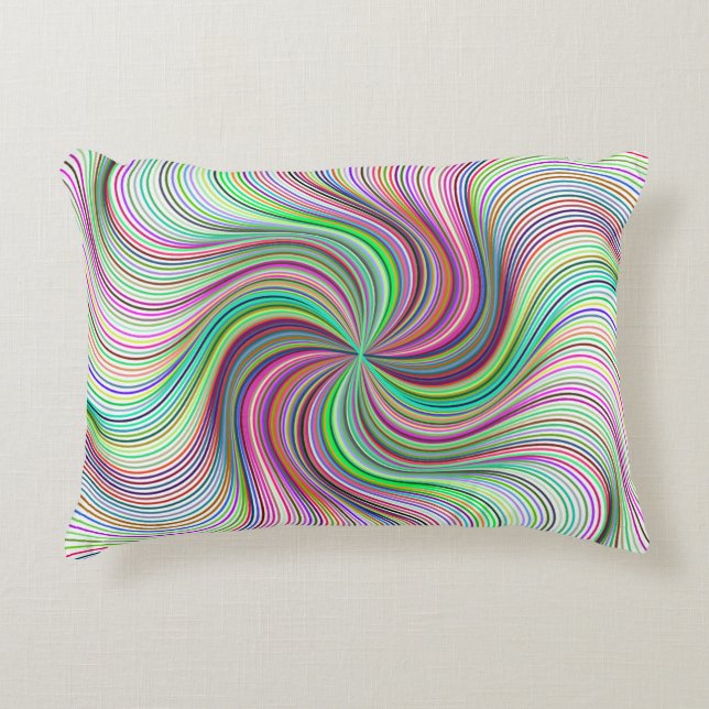 Rainbow Lines Accent Pillow (Front)