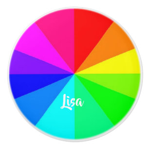 Rainbow lines ceramic knob