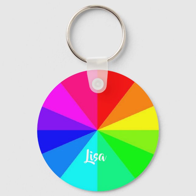 Rainbow lines keychain (Front)