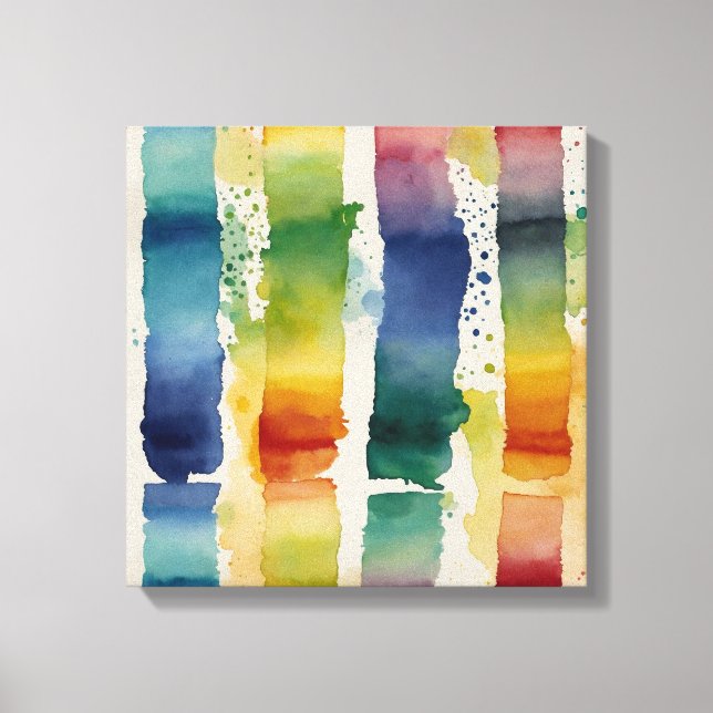 Rainbow lines Watercolor wall art (Front)