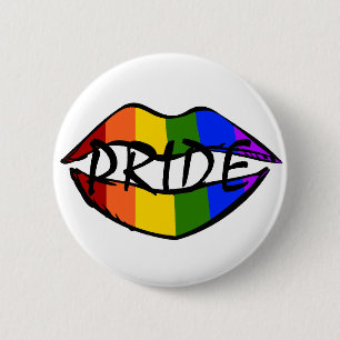 Rainbow Lips 2 Inch Round Button