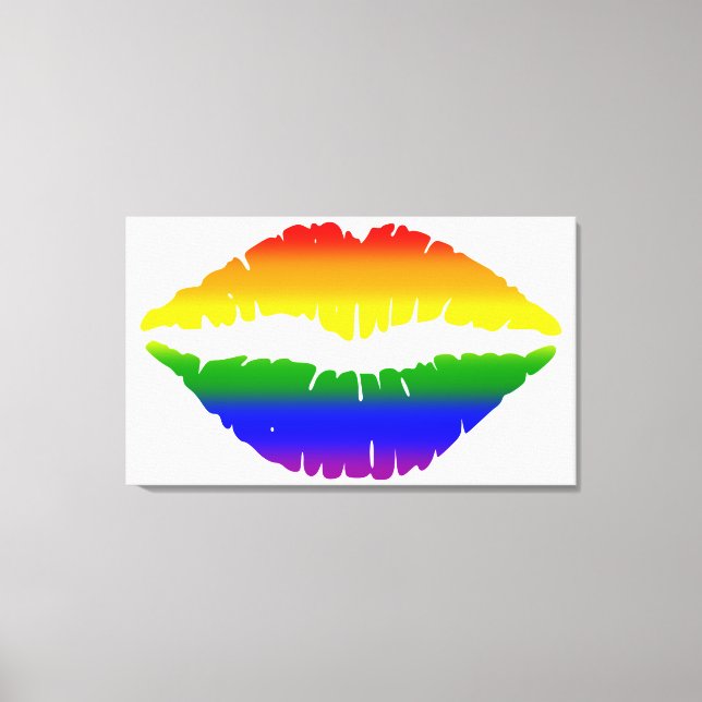 Rainbow Lips Canvas Print (Front)
