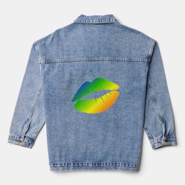 Rainbow Lips Denim Jacket (Back)