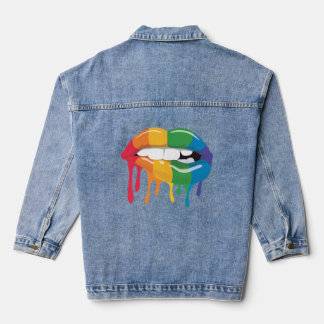 Rainbow Lips Denim Jacket