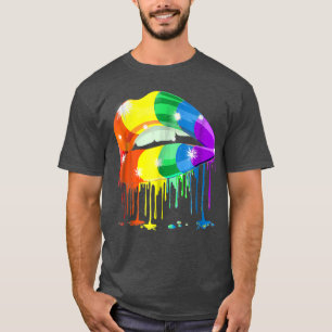 Rainbow Lips LGBT Pride Gay Homoseual Lesbian T-Shirt