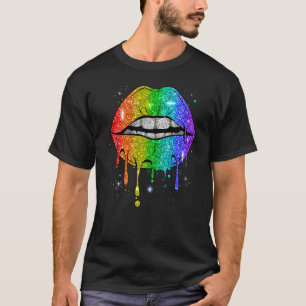 Rainbow Lips Lgbtq Gay Lesbian Pride Month Women G T-Shirt