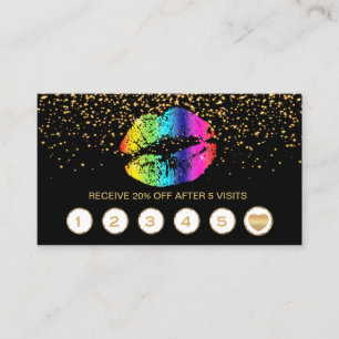 Rainbow Lips Loyalty Cards on Black